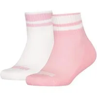 PUMA Kurzsocken PUMA KIDS CLYDE CUSHIONED QUARTER 2P (2 Paar) mit gestreiften Bündchen