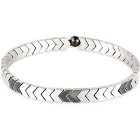 Kuzzoi Bead-Armband-Set Synthetischer Hämatit Grau 925 Sterling Silber