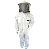 BIENEN SCHMIDT Arbeitsoverall Imkerschutzanzug FULL-AIR mit integriertem Schleier & Reißverschluss weiß Imkersuit Schutzkleidung Arbeitsoverall Schutz-Overall