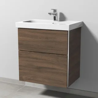 Sanipa 3way Waschtischunterbau zu Geberit iCon Light Waschtisch mit 2 Auszügen, Eiche-Arizona BR57180