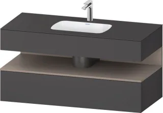 Duravit Qatego Einbauwaschtisch mit Konsolenwaschtischunterbau Graphit Matt 1200x550x600 mm - QA4787 QA4787043490000