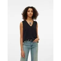 Vero Moda Shirttop VMALVA S/L V-NECK TOP WVN NOOS Kunstfaser, regular fit