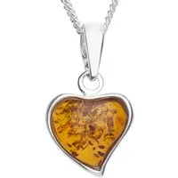 OSTSEE-SCHMUCK Kette mit Anhänger Ostsee-Schmuck Kette mit Anhänger Herz Kette mit Anhänger Herz (2-tlg)
