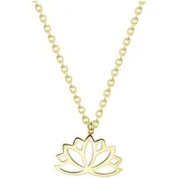 Hey Happiness Kette mit Anhänger Kette Damen Blume hängend, Edelstahlkette Charm, Halskette Damen Lotus 18K Gold Roségold, wasserfest