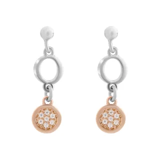Orphelia 'Maite' Damen 925 Sterling Silber Tropfenohrringe - Silber/Rosé ZO-7376