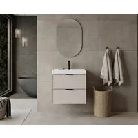 welltime Waschtisch FLOW SIMPLE mit Waschbecken, Breite 60 oder 80cm, modernes Design, Schrank mit 2 Schubladen, Soft-Close-Function, in 2 Breiten erhältlich