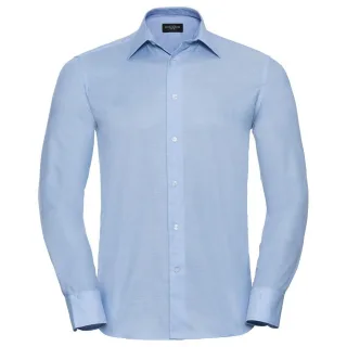 Russell Collection - Formelles Hemd für Herren Langärmlig (Dunkelblau)