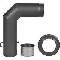 Firefix Ofenrohr, (Set), Bogen, 150 mm, 90 °, Stahlblech, mit Drosselklappe