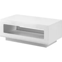 Lomadox Couchtisch TURDA-83, weiß Hochglanz modern mit offenem Fach, B/H/T: ca. 110/44/60 cm