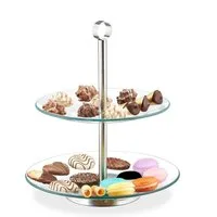 relaxdays Etagere 2 Etage, Glas