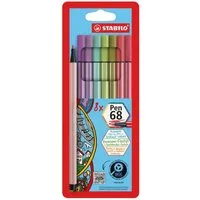Stabila Faserstift STABILO Pen 68 Filzstift - 1 mm - pastell - 8er Set - Kartonetui