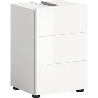 Newroom Waschbeckenunterschrank Weiß 38 cm Waschbeckenunterschrank Weiß Hochglanz Waschtischunterschrank Badu...