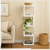 HTI-Living Standregal Standregal 4 Fächer Thekla Weiß, Stück, Regal mit Metallstreben