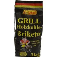 favorit Holzkohle Favorit Grill Briketts 3kg, (1-St)