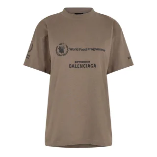 Balenciaga - "World Food Programme" T-Shirt für Damen (Braungrau/Schwarz)