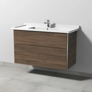 Sanipa 3way Waschtischunterbau zu Duravit Starck 3 Waschtisch mit 2 Auszügen, Eiche-Arizona BR71280