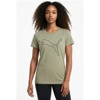 PUMA Trainingsshirt W TAD ESSENTIAL HEATHER LOGO TEE Kurzarm, sportliches T-Shirt, für sportliche Aktivitäten