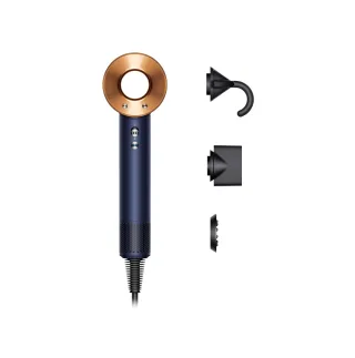 Dyson Supersonic Straight & Wavy [inkl. 3 Aufsätze: Stylingdüse Aufsatz für sanften Luftstrom Aufsatz zur Bändigung fliegender Haare] nachtblau/kupfer