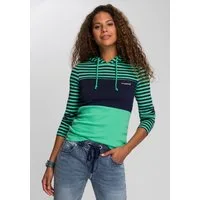KangaROOS Kapuzenshirt aus Rippware, mit Kapuze, figurbetonte Passform, hüftbedeckende Länge