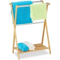 relaxdays Handtuchständer Handtuchhalter stehend Bambus