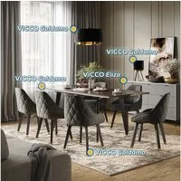 Vicco Esstisch Goldamo, Schwarz, 160-200 x 90 cm Ausziehbar (1-St)