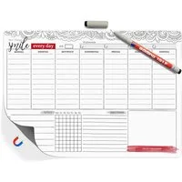 TOBJA Magnettafel Magnetischer Wochenplaner A4 wiederbeschreibbar + Markenstift, Abwischbar mit to-do Liste und Ziele. Wochenkalender