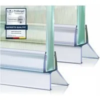 Meisterfaktur Duschdichtung 2x - Verlängerter Wasserabweiser - Ideale Dichtung Glastüren, L: 100 cm