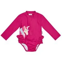 Sterntaler® Badeanzug UV-Schutz 50+ Badeanzug Einhorn (1-St) Badeanzug langärmlig Einhorn-Print, Rüschen, Windeleinsatz bis 86/92