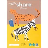 share Zeichenpapier Malblock A4, 100 Blatt