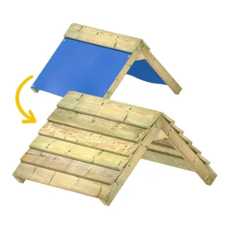 Massives Holzdach für Spielturm - Witterungsbeständiges Upgrade Set 89x105x60 cm - 18x89 mm Dachbretter druckimprägniert inkl. Schrauben - Wickey