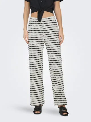 ONLY - ONLEVA STRIPE WIDE LEG PANT JRS Cloud Dancer - Gr. - XL