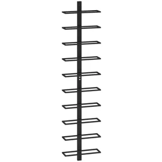 Homcom Weinregal, Schwarz, Metall, 10x116x27 cm, Wohnzimmer, Regale, Weinregale
