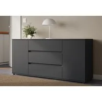 Home Collective Kommode Sideboard Kommode mit Schubladen Sideboard Wohnzimmer Anrichte (Sideboard Wohnzimmer Flur Kommode, modernes, griffloses Design), mit 2 Türen und 3 Schubladen, 150 x 40 x 70 cm Anthrazit