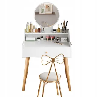 Rexo Schminktisch,, Weiß, Holzwerkstoff, 70x85x40 cm, Schlafzimmer, Schminktische