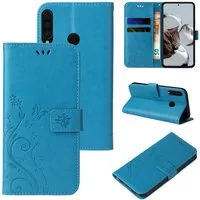 Tec-Expert Handyhülle Cover Tasche Hülle für Huawei P30 Lite 6,15 Zoll, Klapphülle Case mit Kartenfach Fliphülle aufstellbar, Motiv Blumen