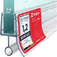 STEIGNER Duschdichtung Duschtürdichtung gerade UK08 30 cm (1 Stk) Transparent 6-8 mm, L: 30 cm, (1 Stück Packung, Einzeldichtung), Dichtungfür Eckeinstieg Dusche oder Fünfeckdusche mit Duschtür