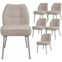 YOZI Esszimmerstuhl Polsterstuhl beige grau Esszimmerstuhl Federkern 113mm Metallbeine (6 St), 2 oder 4 oder 6 Stück, Taschenfederkern