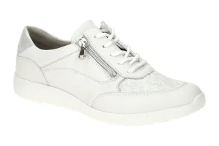 Waldl?ufer 634K02 K-IRA bequeme Damenschuhe wei?/silber mit Blumenmuster