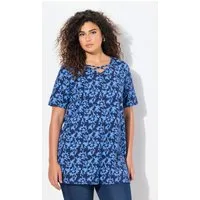 Ulla Popken T-Shirt T-Shirt Zierbänder V-Ausschnitt Halbarm