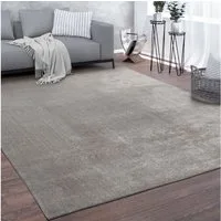 KADIMA DESIGN Teppich waschbar Unifarben Wohnzimmer schmutzabweisend Teppich Kurzflor, Rund, Höhe: 14 mm, Florhöhe: 10 mm, Polyester, Rund, 80D, Grau