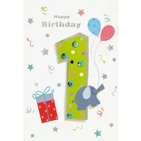 BSB Grußkarten 1. Geburtstag - Collage - Glückwunschkarte im Format 11,5 x 17 cm