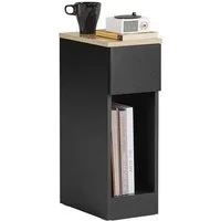 SoBuy Nachttisch FBT111, Nachtschrank kleiner Beistelltisch 20cm Breite, Nightstand, Nachttisch schmal, mit Schublade, Schlafzimmer Wohnzimmer kleine Räume
