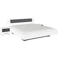 rauch Bettanlage Doppelbett Futonbett BURANO in schwebender Optik, (Set, 3-tlg), und abgesetztem Kopfteil mit 2 Nachttischen MADE IN GERMANY