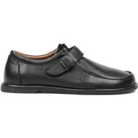 Celal Gültekin Klettverschluss Mokassin-Naht Slipper Flach Damen Slipper Narbenleder, Klettverschluss, Schwarz, 38