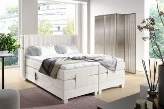 Boxspringbett Elektrisch Bett MAGNUS 120x200cm in Stoff Salvador Beige