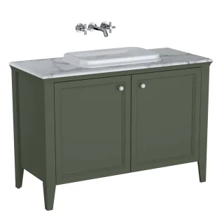 VitrA Valarte Set 118 cm Einbauwaschtisch + Waschtischunterschrank 2 Türen Vintage Grün (Lack),65840 65840