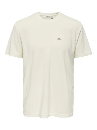 only & sons - Frottee-T-Shirt - Onstellas weiß - Gr. - L