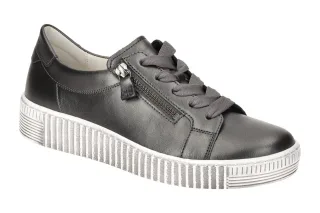 Gabor 73.334.69 Damenschuhe Halbschuhe Sneaker - antiksilber (smoky) Echtlede...
