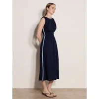 Apricot Midikleid Midi-Kleid mit Häkelspitze und Smokarbeit Smokarbeit