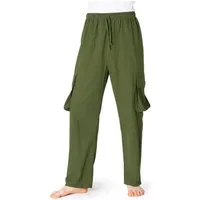 PANASIAM Cargohose Cargo-Hose K bequeme Sommerhose mit 4 Taschen aus 100% Baumwolle Unisex Freizeithose für Damen und Herren Relaxhose Cargohose